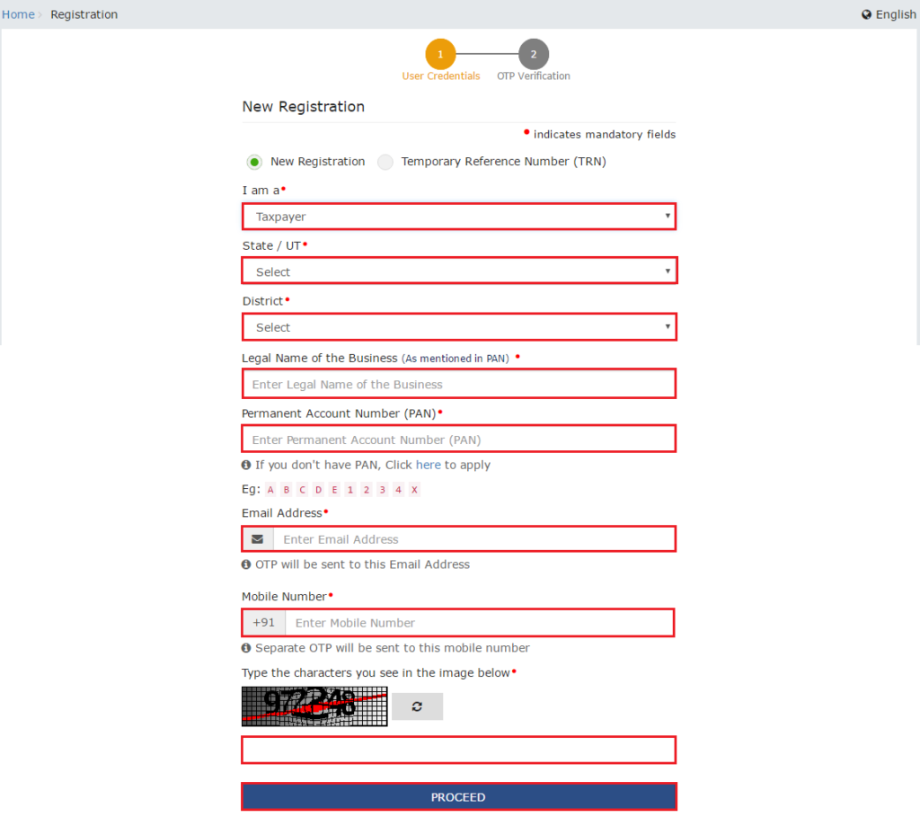 Register For GST Step 2