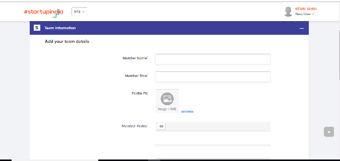 Startup India Registration Process Step-5