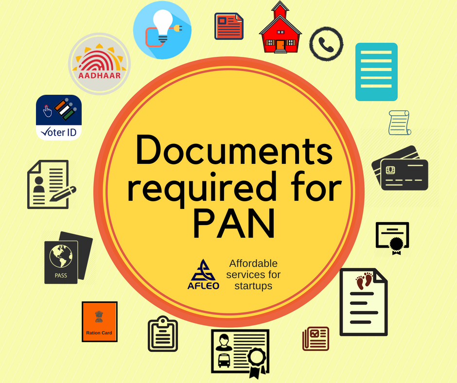 Documents required for pan card