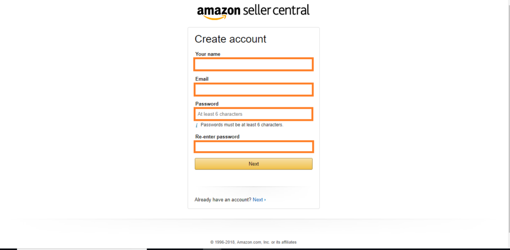 Seller Registration Step3- Amazon seller