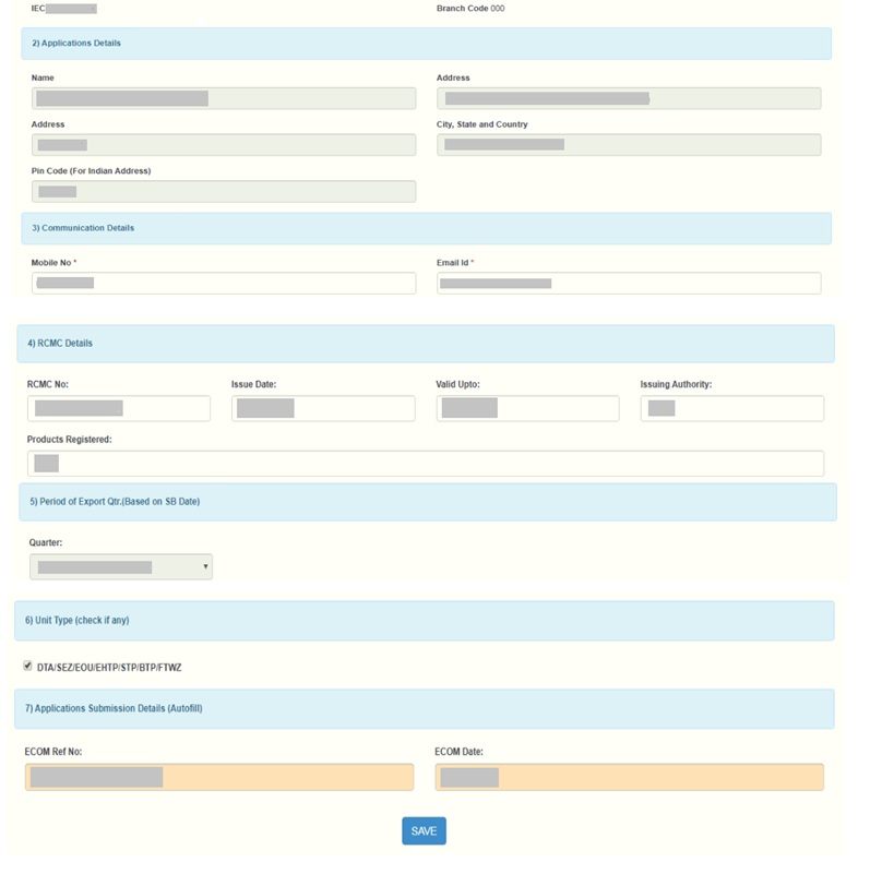 Fill the necessary details for a new application- Transport and marketing assistance (TMA) Scheme