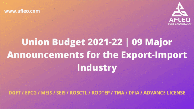 Budget 2021 Impact on Import Export Industry