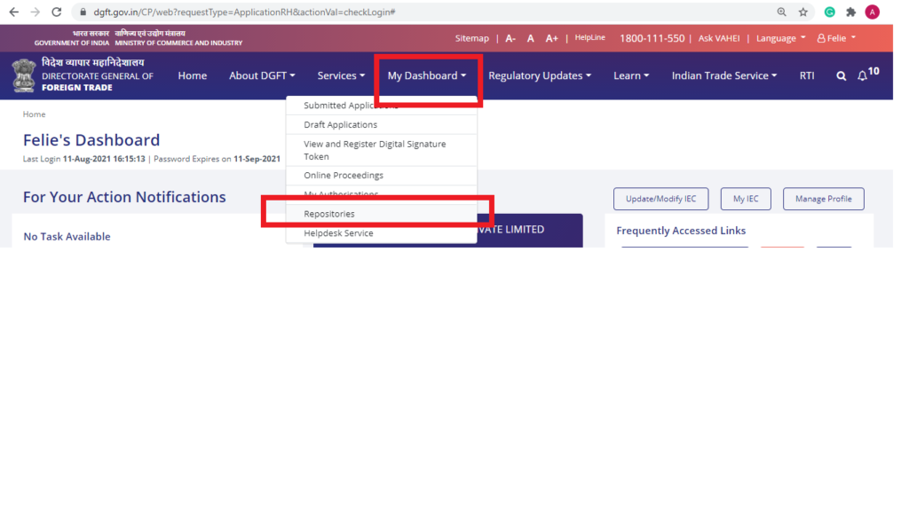 Procedure to Check Non- EDI Documents - My Dashboard